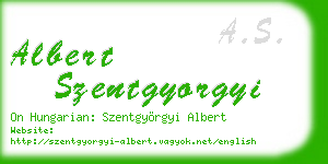 albert szentgyorgyi business card