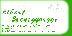 albert szentgyorgyi business card